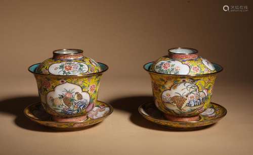 A pair of 'lives and works in peace and contentment' bowl an...