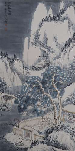 A Qian songyan's landscape painting