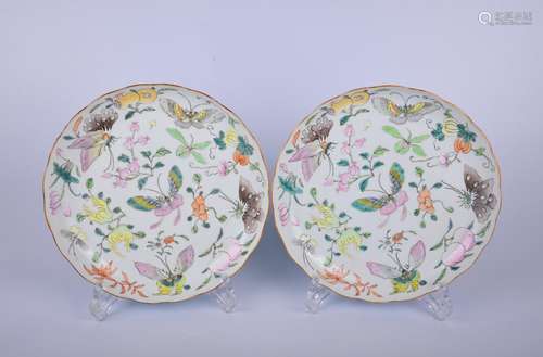 A famille-rose 'butterfly' dish