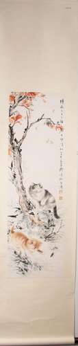 A 'cat' painting painted by Wang xuetao and Mi chunmao