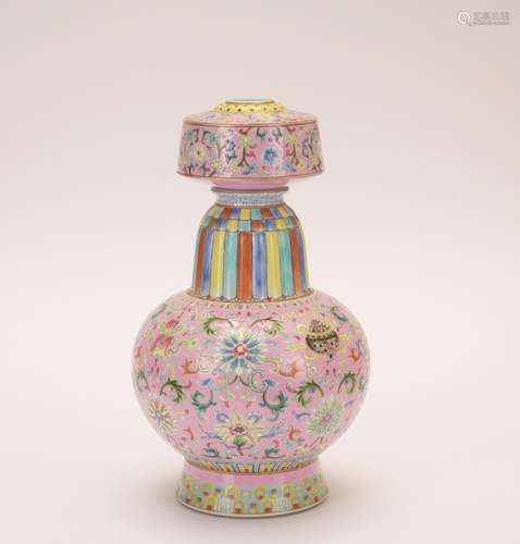 A famille-rose 'floral' vase