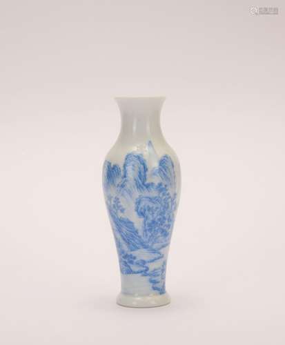 A blue and white 'landscape' vase