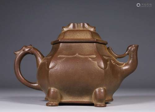 A redware 'beast' teapot