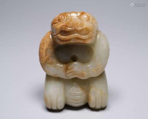 A hetian jade beast type ornament