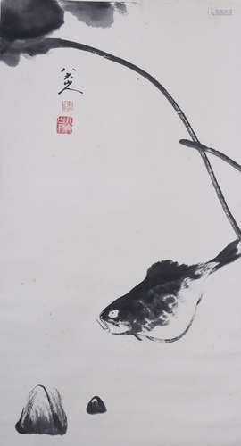 A Zhu da's fish painting