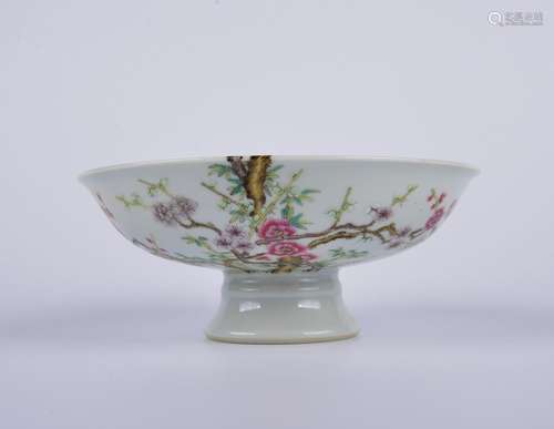 A famille-rose 'floral' long footed dish