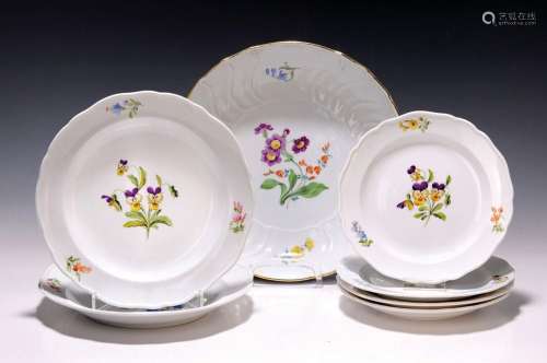 Round bowl and 6 plates