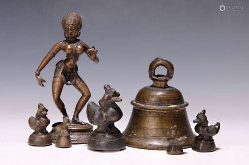 Lot of 7 bronze pieces from India