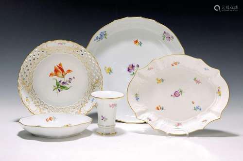 Five pieces of Meissen porcelain