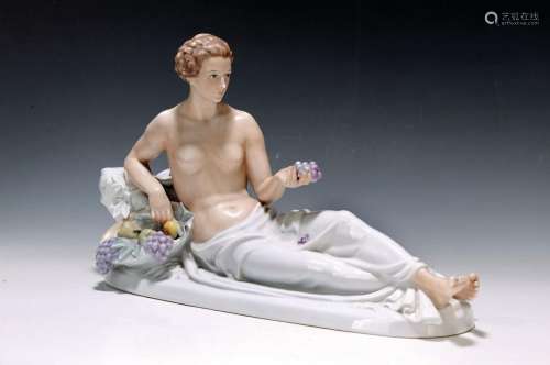 Porcelain figure: female half-nude