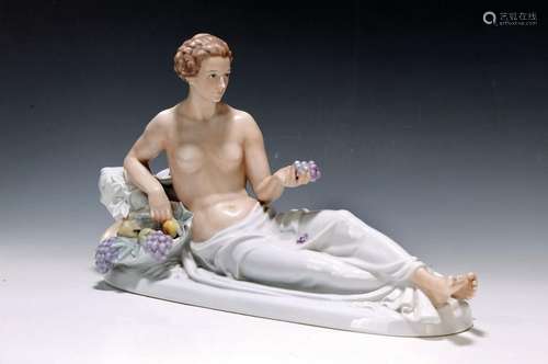 Porcelain figure: female half-nude