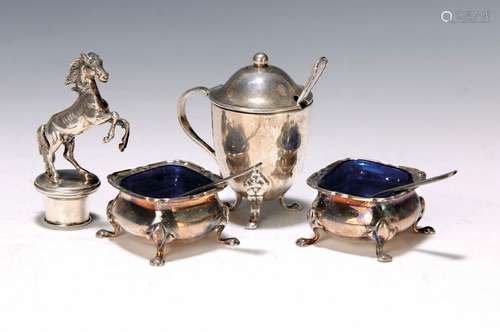 Four silver serving pieces