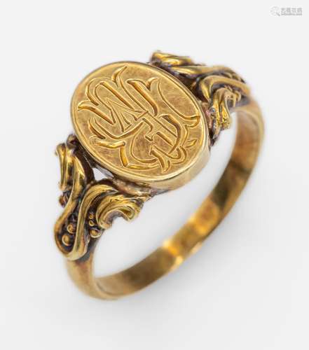 14 kt gold signet ring