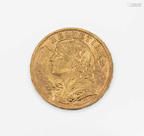 Gold coin 20 Swiss Francs 1935