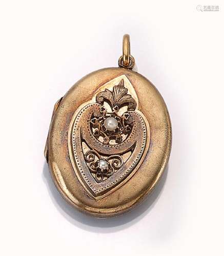 14 kt gold locketpendant approx. 1835/40