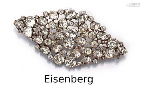 EISENBERG brooch with glassstones