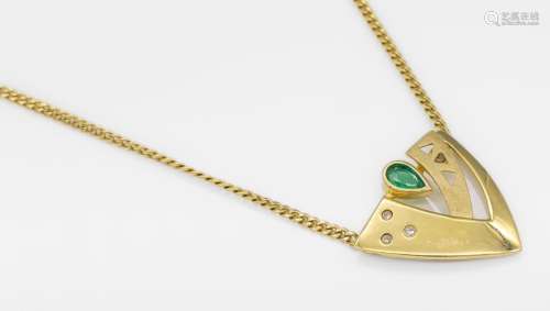 9 kt gold emerald-diamond-chain