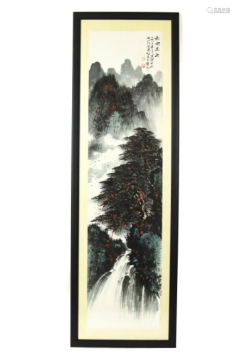 Chinese Ink & Watercolor Painting of Landscape