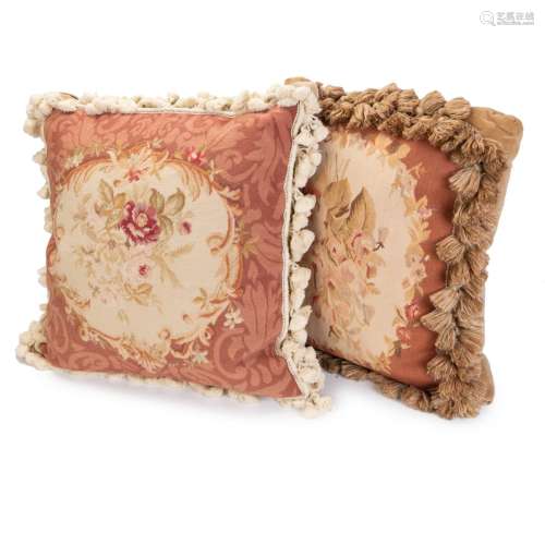 TWO ITALIAN EMBROIDERY PILLOW