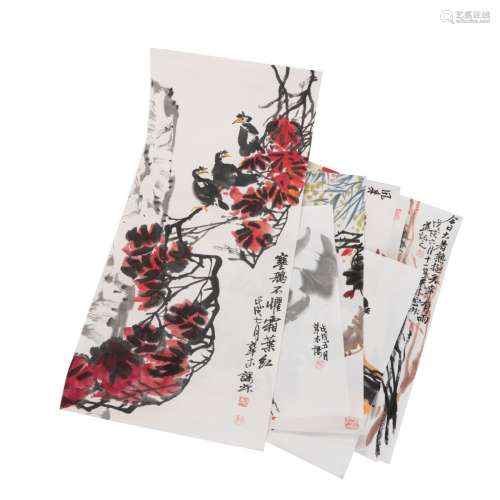 GROUP OF 8  CHINESE PAINTINGS ON PAPER