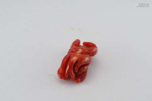 Natural aka red coral Buddha hands ornament