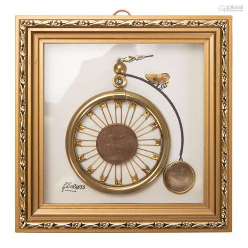 FRAMED ART PENNY-FARTHING BICYCLE