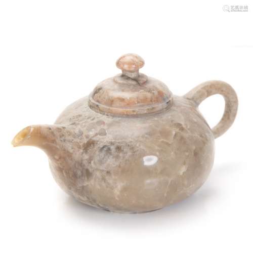 CARVED STONE TEAPOT