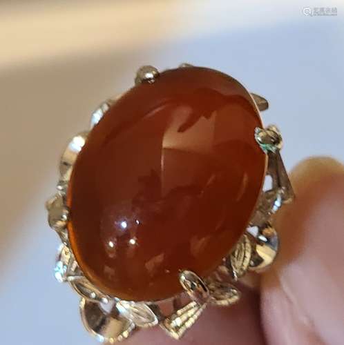 Natural agate ring