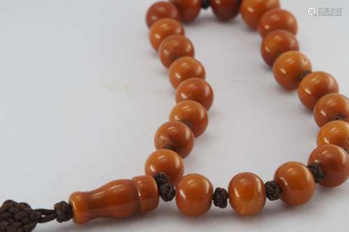 Natural old amber prayer beads