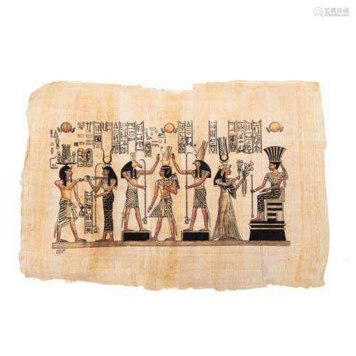 EGYPTIAN PAPYRUS PAINTING  Egyptian papyrus