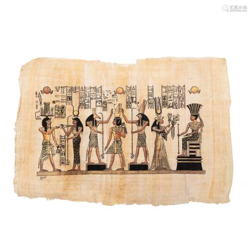 EGYPTIAN PAPYRUS PAINTING  Egyptian papyrus