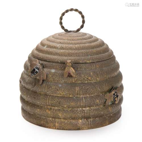 MOTTAHEDEH BRASS BEEHIVE CONTAINER FROM INDIA