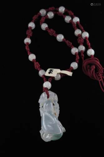 Natural icy jadeite necklace