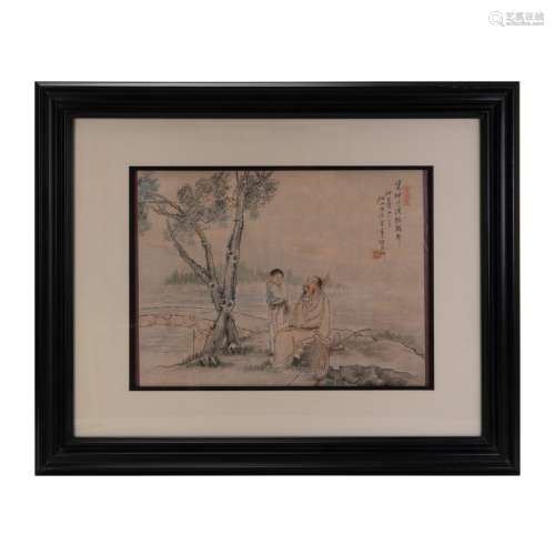 CHINESE PRINT OF SCHOLAR AND STUDENT