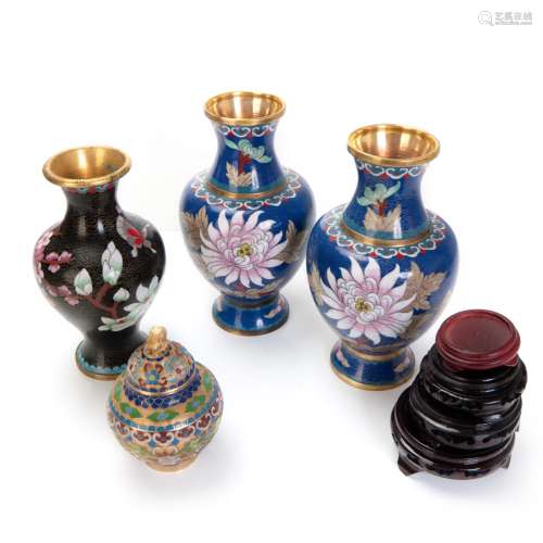 GROUP OF CHINESE CLOISONNE  VASES, JAR