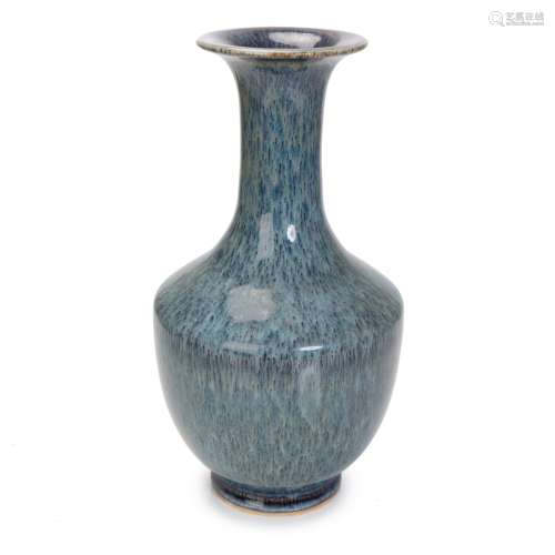 CHINESE FLAMBE GLAZE BLUE VASE