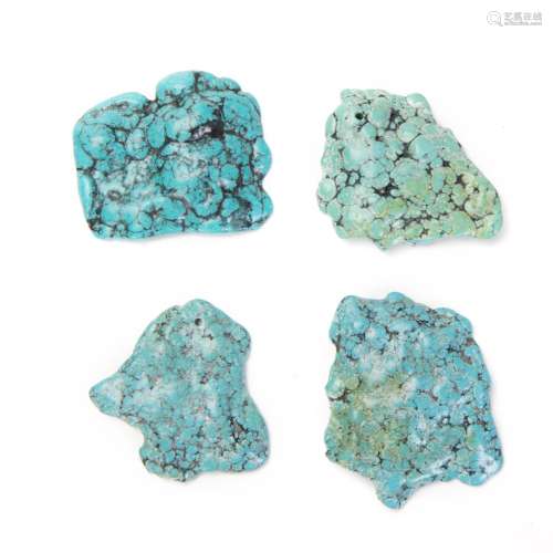 GROUP OF TURQUOISE CLUSTER  PENDANTS