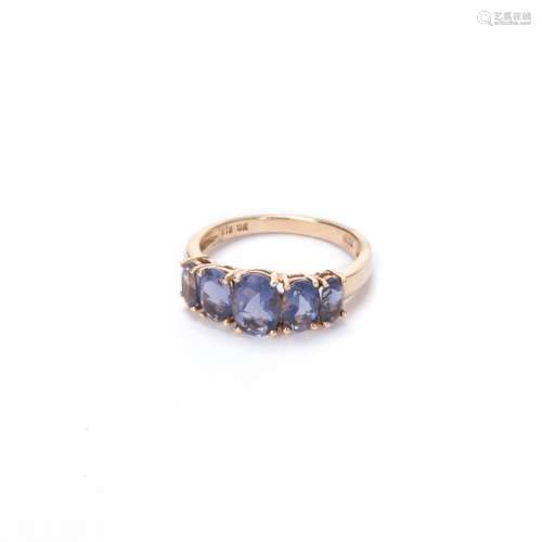 10k GOLD AND IOLITE RING