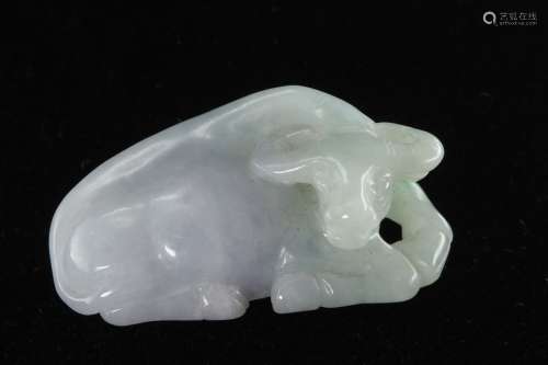 Natural jade carving ox ornament