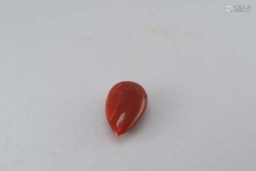 Natural aka red coral pear shape ornament