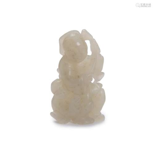 JADE CARVED FIGURE TOGGLE