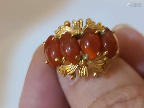 Natural agate ring