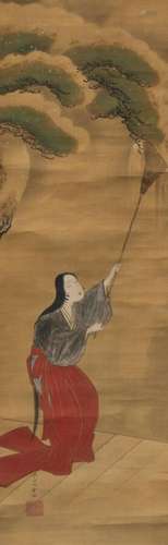 Hasegawa Setsudo (1714-1779)<br />
Peinture en rouleau  mont...