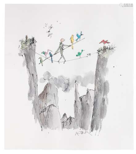 Sir Quentin Blake (British, born 1932) Balancing with Birds ...