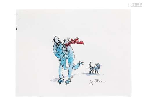 Sir Quentin Blake (British, born 1932) Together on Roller Sk...