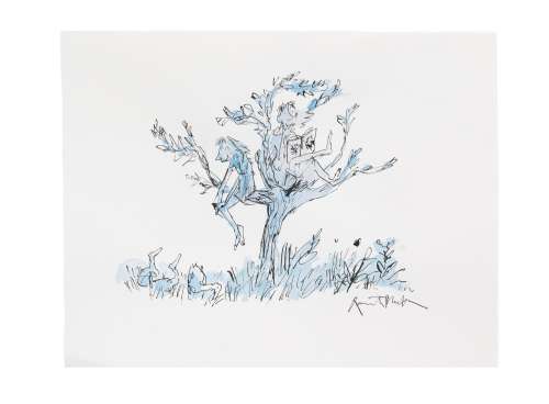 Sir Quentin Blake (British, born 1932) Reading in the Trees ...