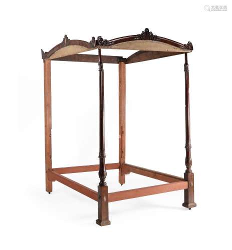 A MAHOGANY FOUR POST BED, SECOND QUARTER 19TH CENTURY