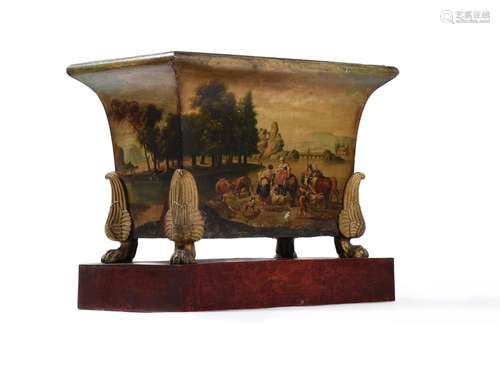 A FRENCH TOLE PEINTE JARDINIERE, EARLY 19TH CENTURY