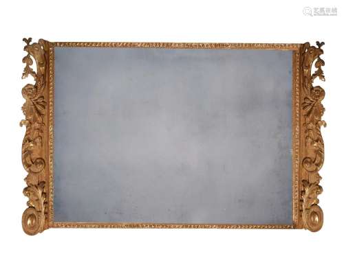 A GEORGE II GILTWOOD OVERMANTEL WALL MIRROR, SECOND QUARTER ...