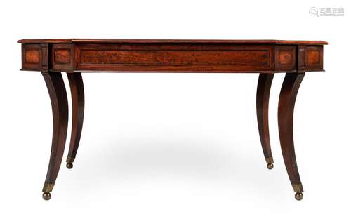 A REGENCY MAHOGANY LIBRARY TABLE, IN THE MANNER OF THOMAS HO...